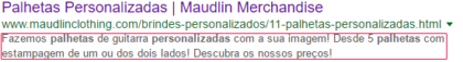 Conteúdo da Meta Descrição Google